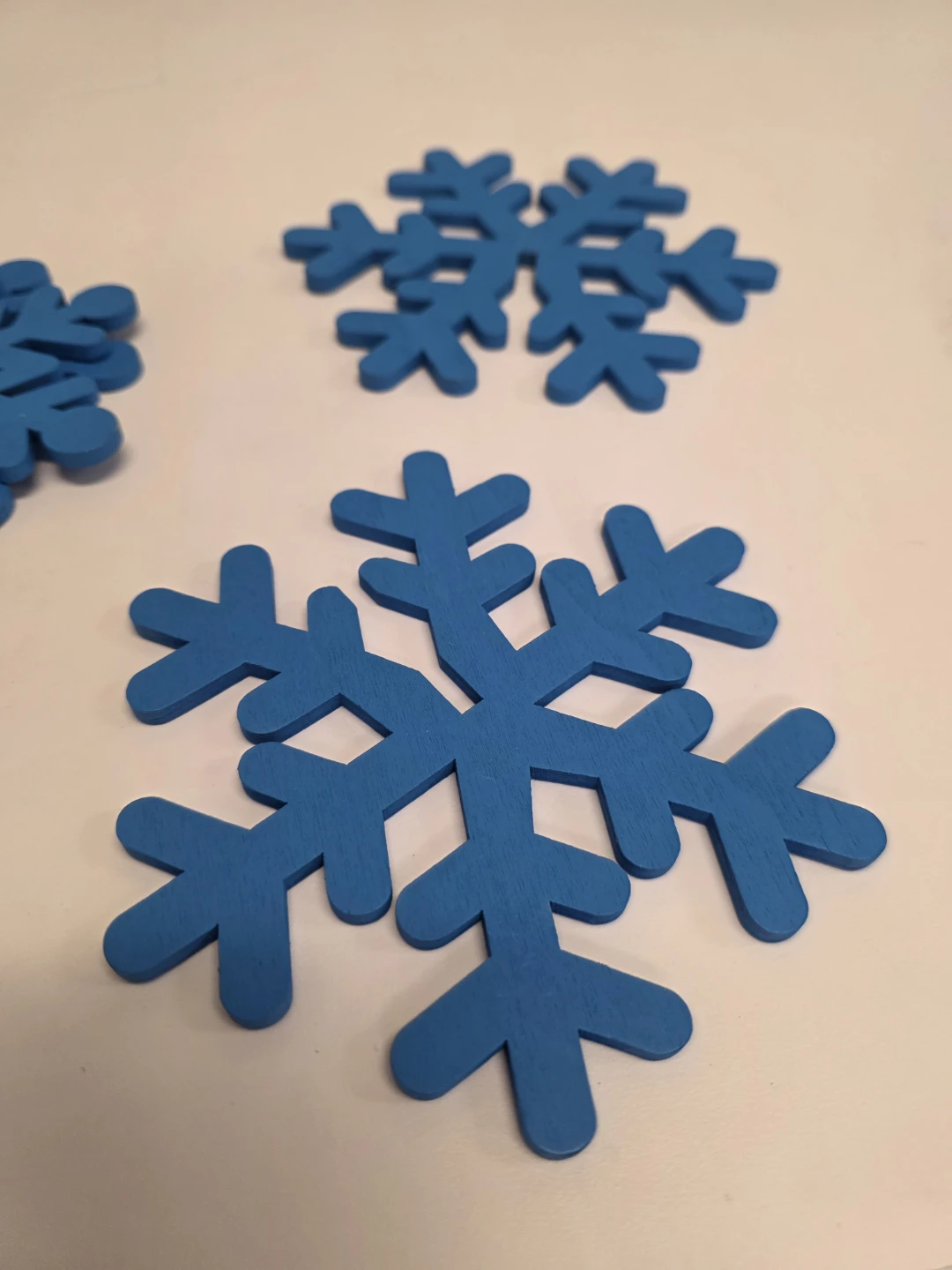 Blue Wooden Snowflake Decorations (Set of 4) - photo 2