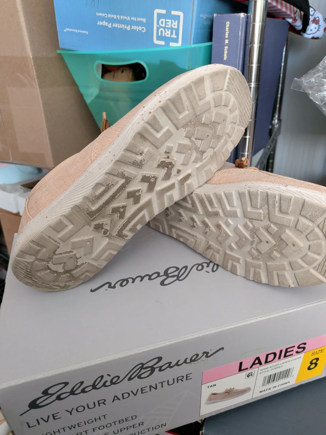 Eddie Bauer Ladies Tan Loafer Shoes Size 8 - photo 2