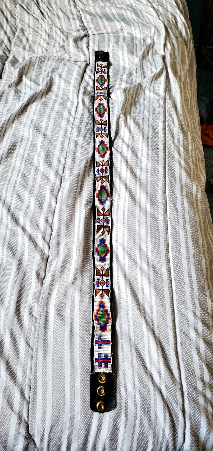 Indigenous beaded regalia belt.