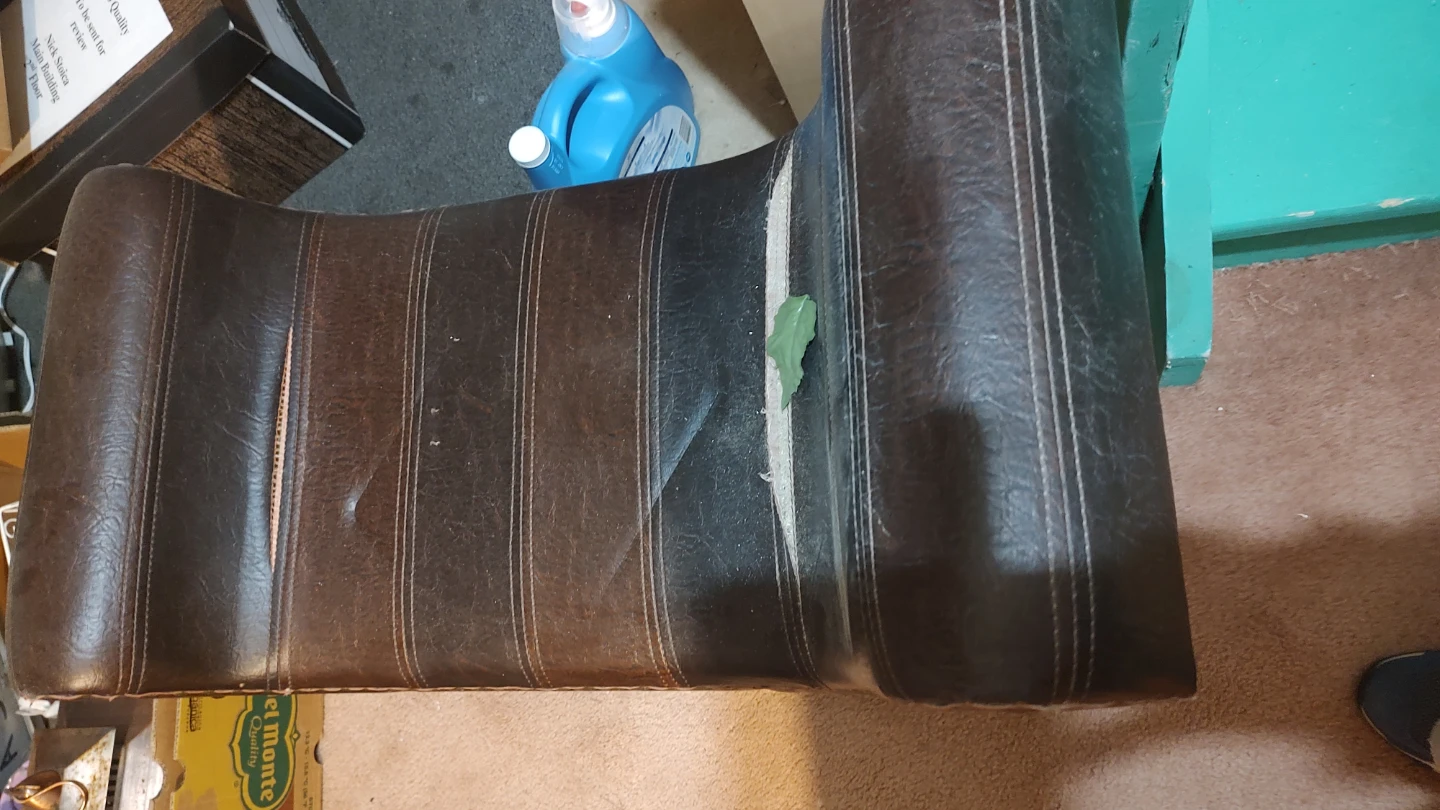 Brown Leather Bench Seat - photo 3