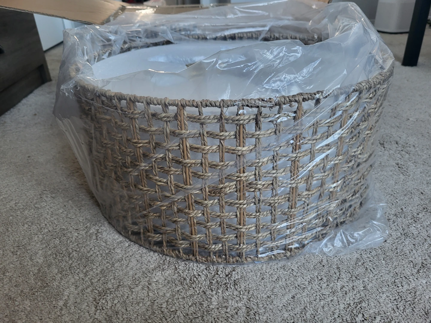 Handwoven rattan chandelier (New in box) - photo 3