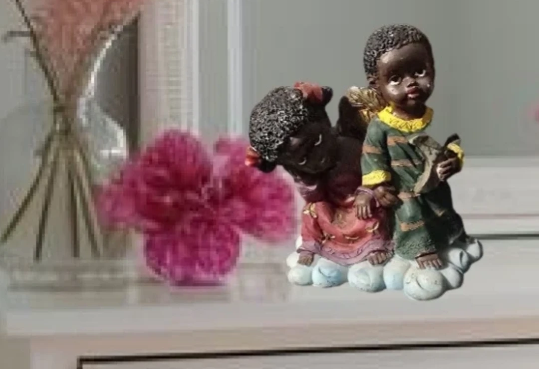 🥕Cherub Figurine African American Duo🥕