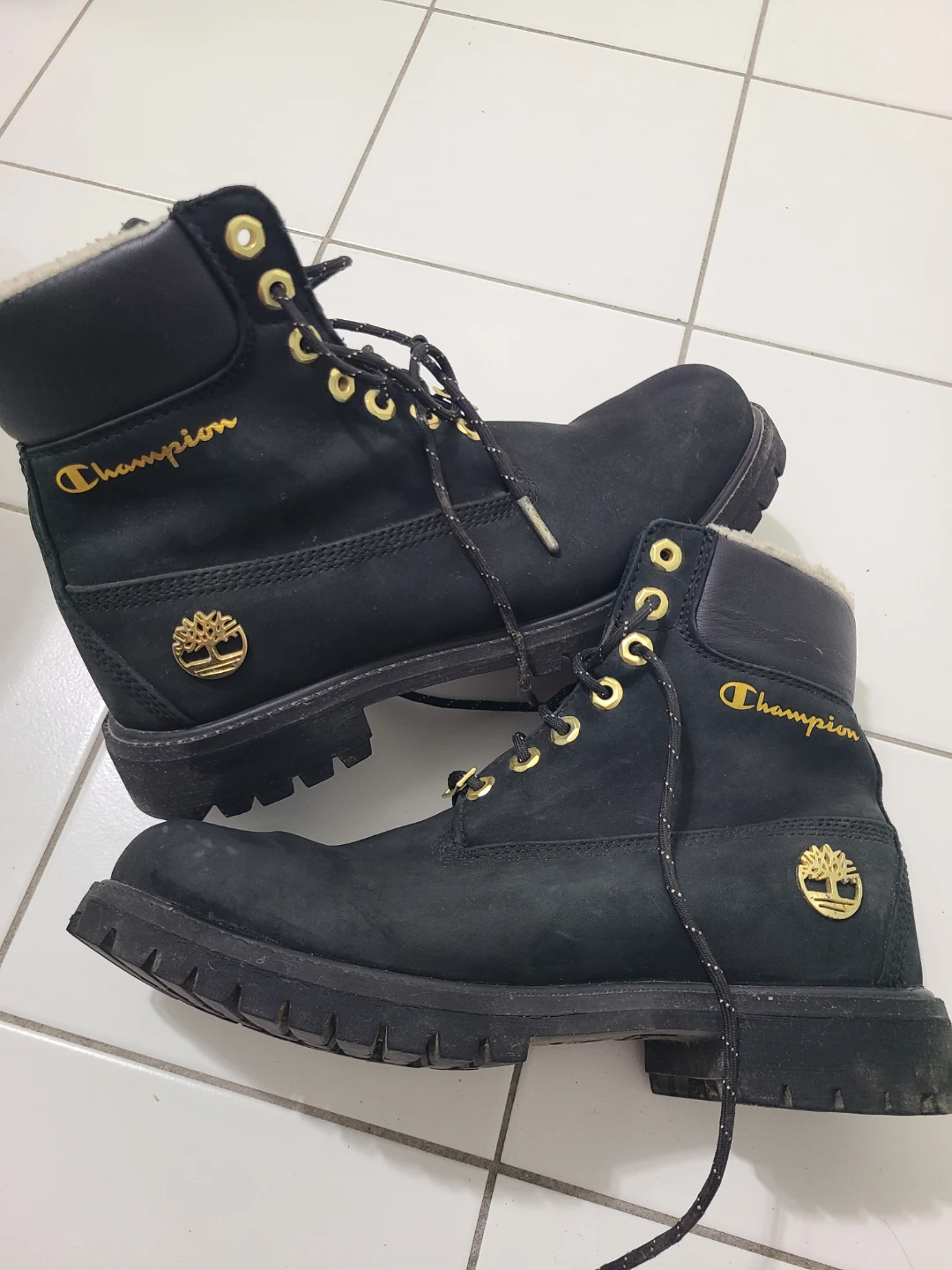 Timberland x Champion Black Winter Boots