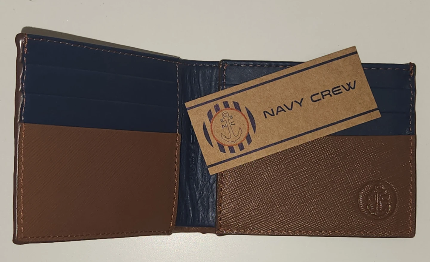 Navy Crew Brown Bifold Wallet - photo 5