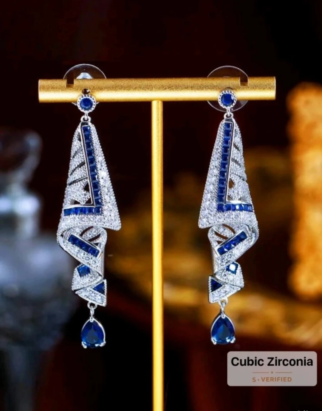 French High Quality Cubic Zirconia Dangle Earrings - photo 3