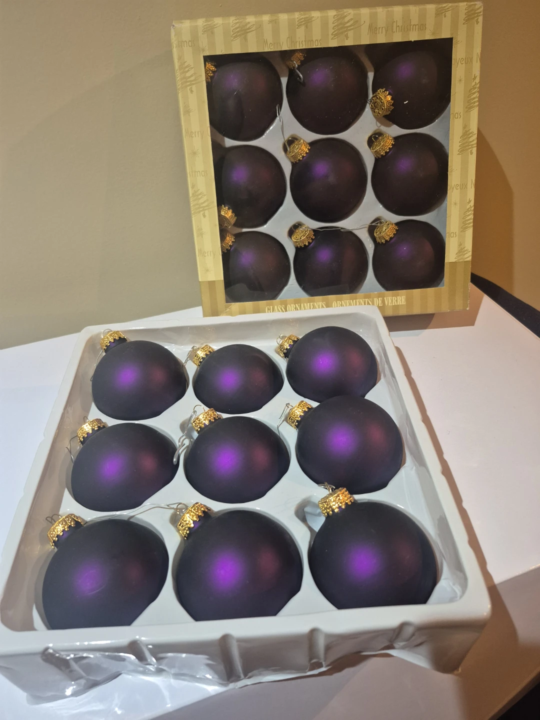 Purple Glass Christmas Ornaments