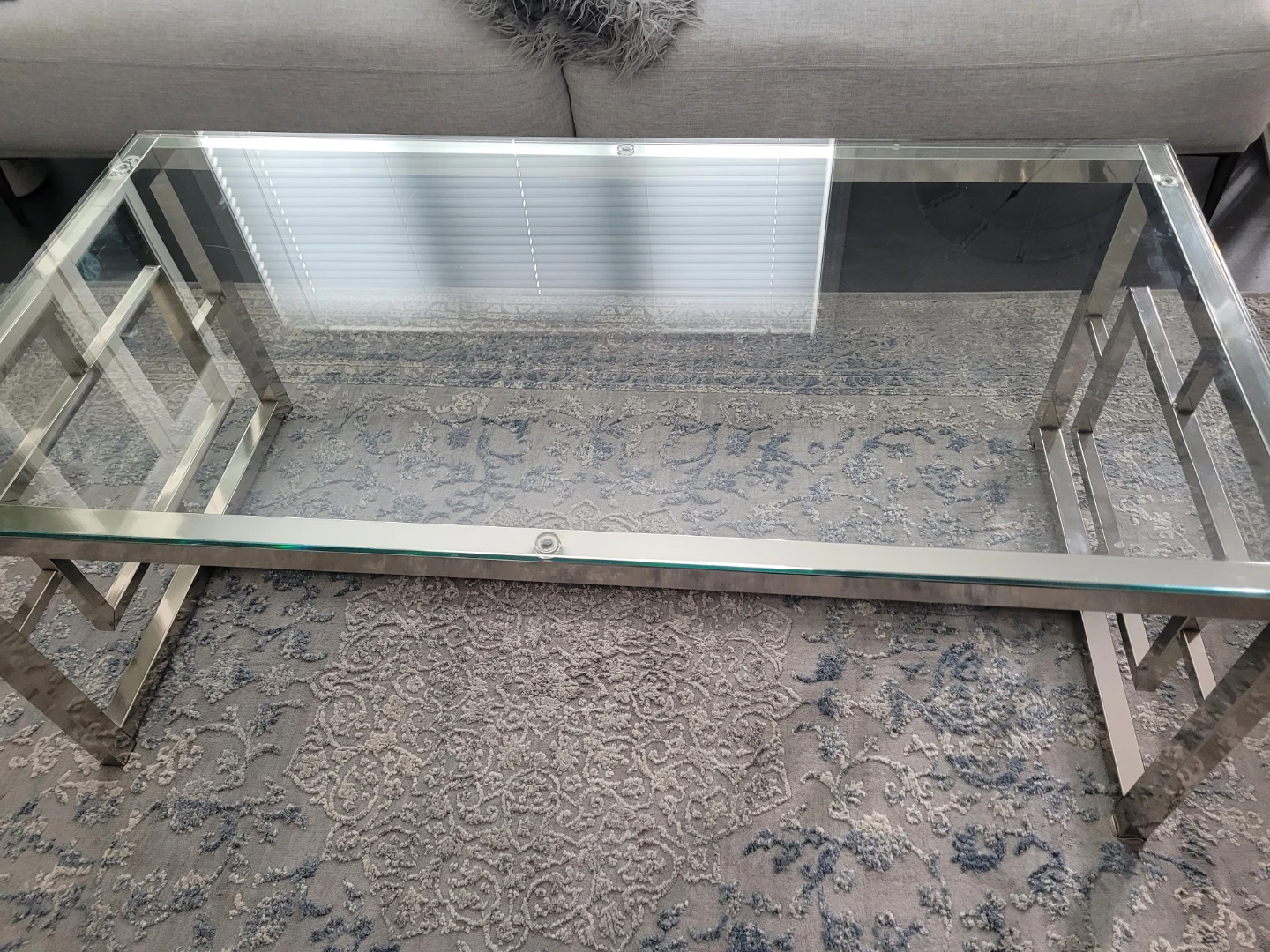 Glass and Chrome Coffee Table