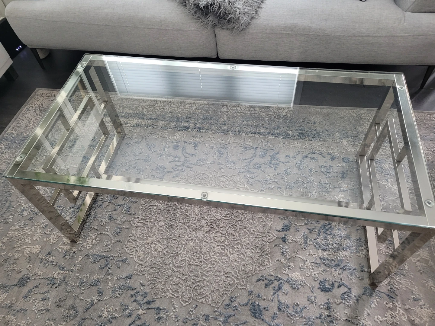 Glass and Chrome Coffee Table - photo 2