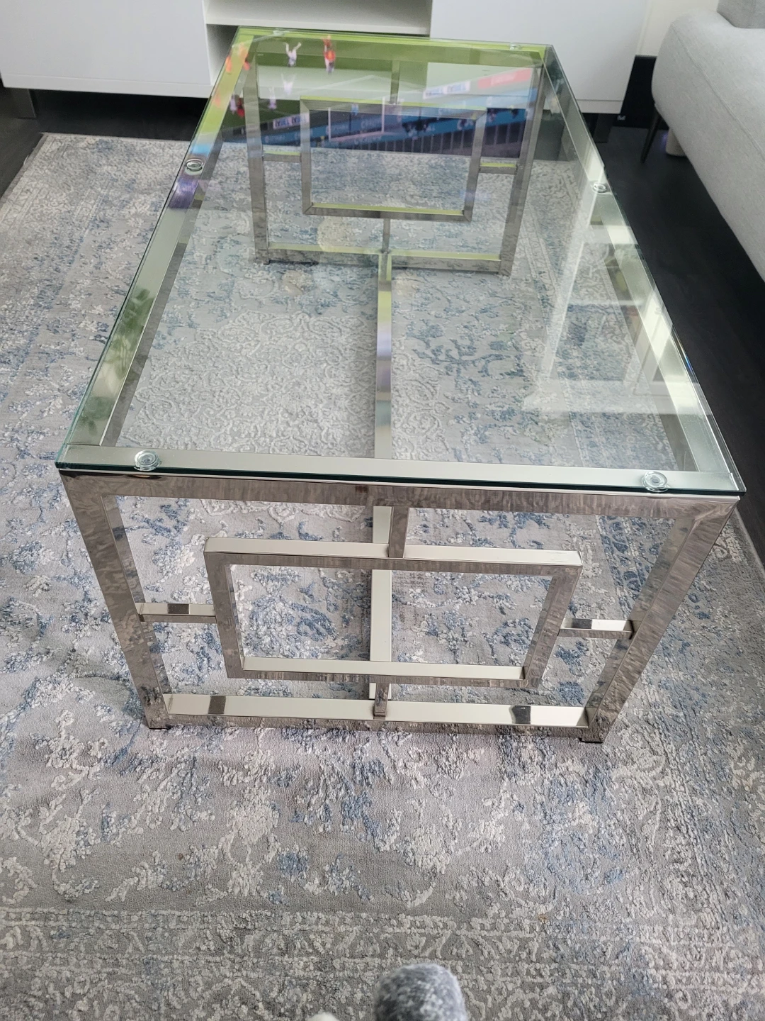 Glass and Chrome Coffee Table - photo 3