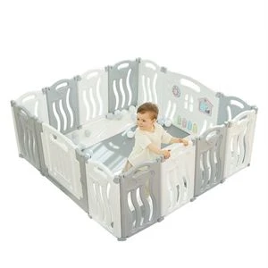 Gupamiga® Plastic Play Yard - Grey/White