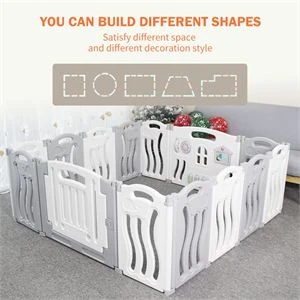 Gupamiga® Plastic Play Yard - Grey/White - photo 2