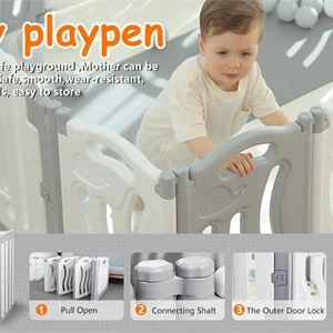 Gupamiga® Plastic Play Yard - Grey/White - photo 4