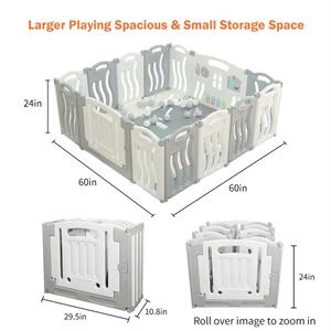 Gupamiga® Plastic Play Yard - Grey/White - photo 5