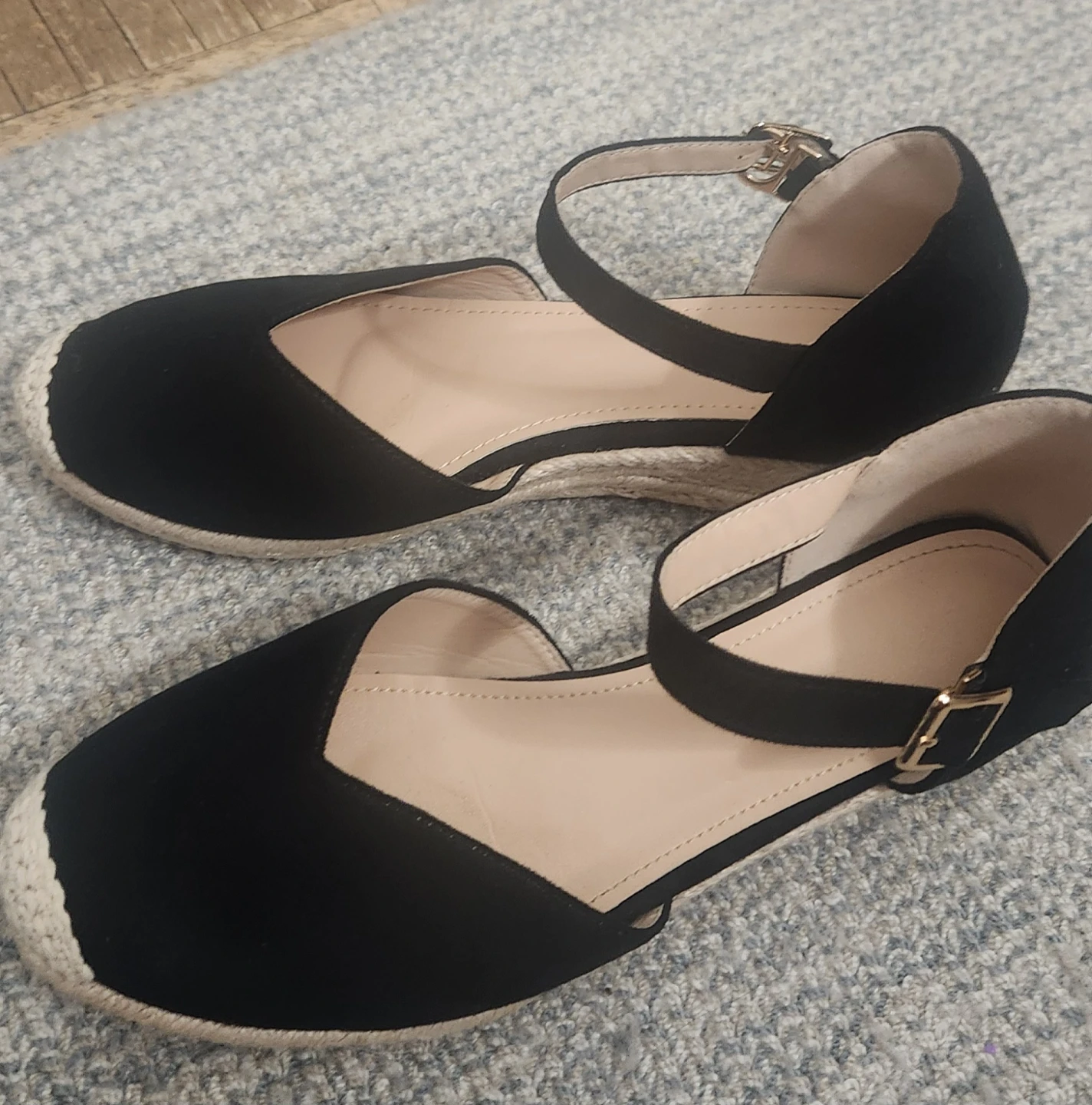Black Wedge Espadrille Sandals - photo 2