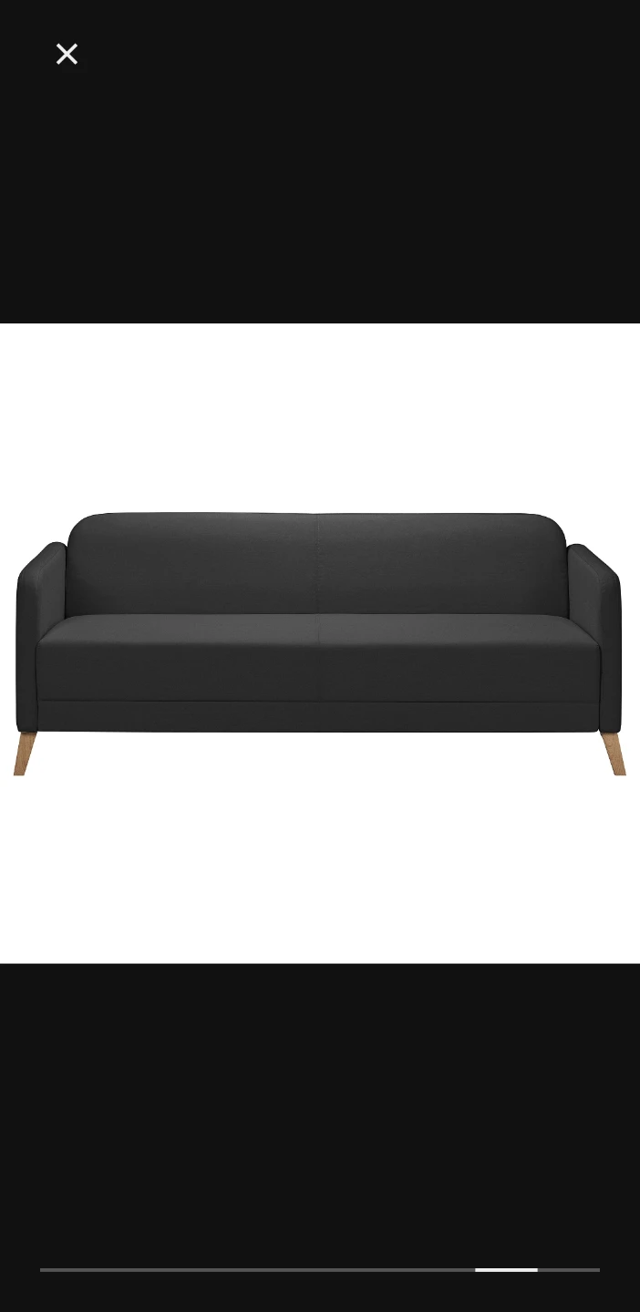 IKEA Black 3-Seater Sofa - photo 2