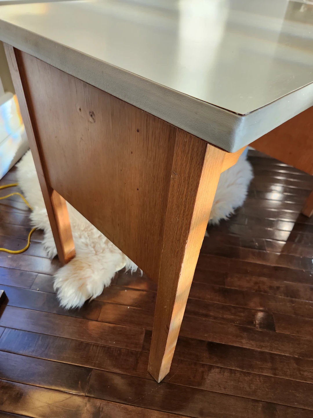 MID CENTURY MODERN Wood Desk with Two Drawers - photo 2