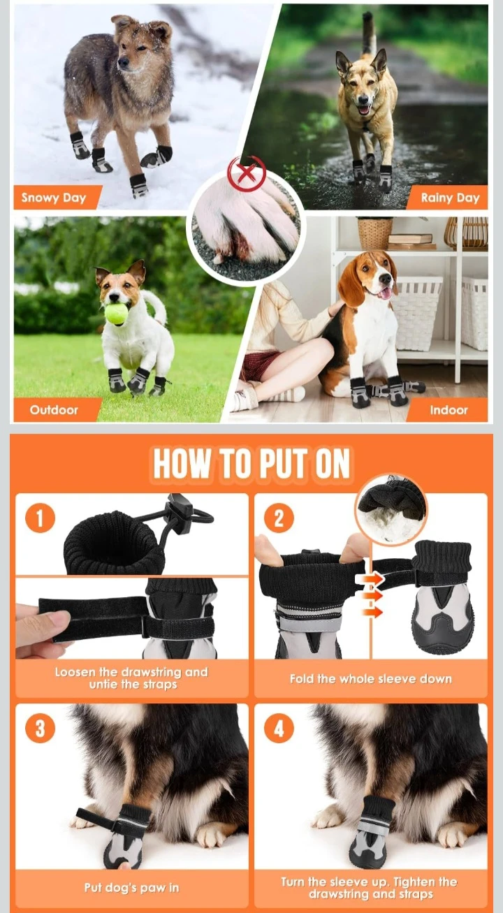 NEW!   AUTOWT Dog Boots Size 1 & 5 - photo 4