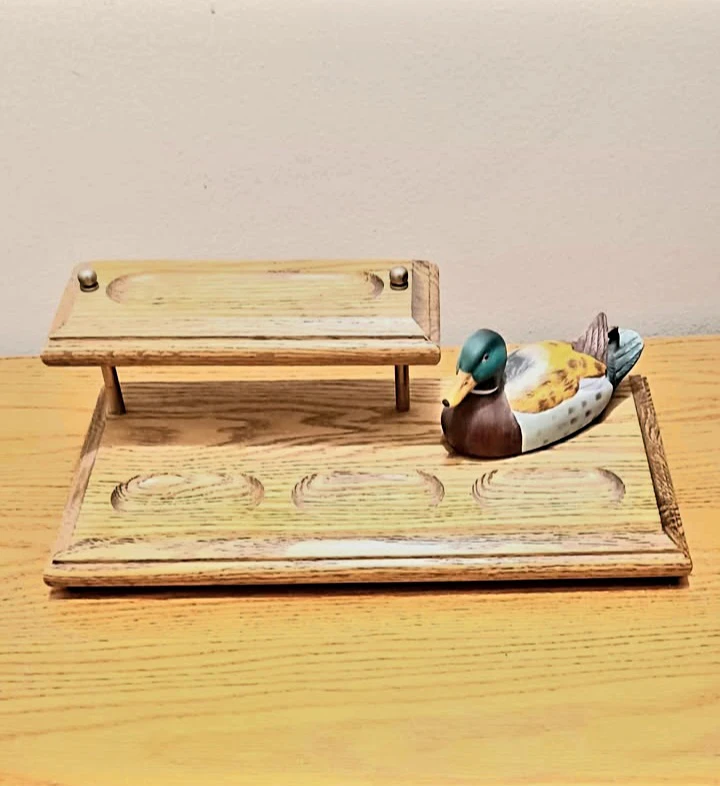 Unique Hand Painted Ceramic Mallard Duck Sculpture Valet Dresser - photo 2