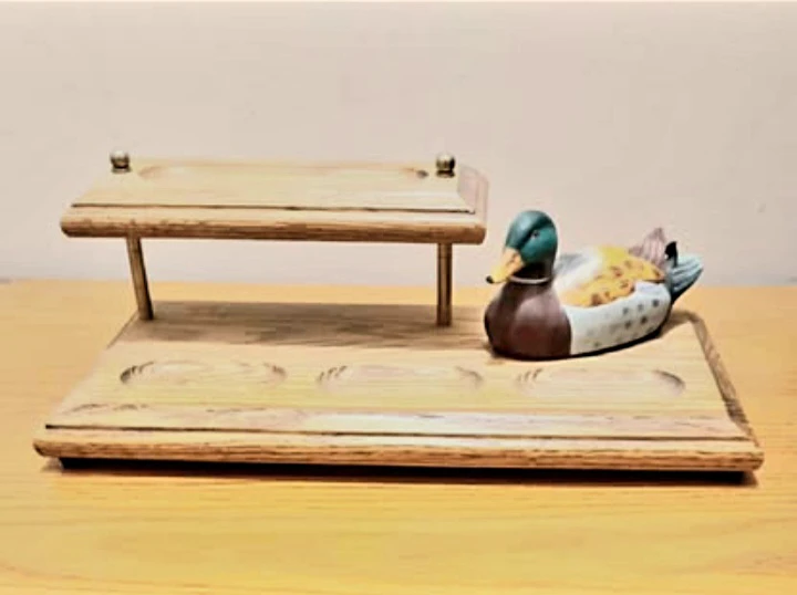 Unique Hand Painted Ceramic Mallard Duck Sculpture Valet Dresser - photo 3
