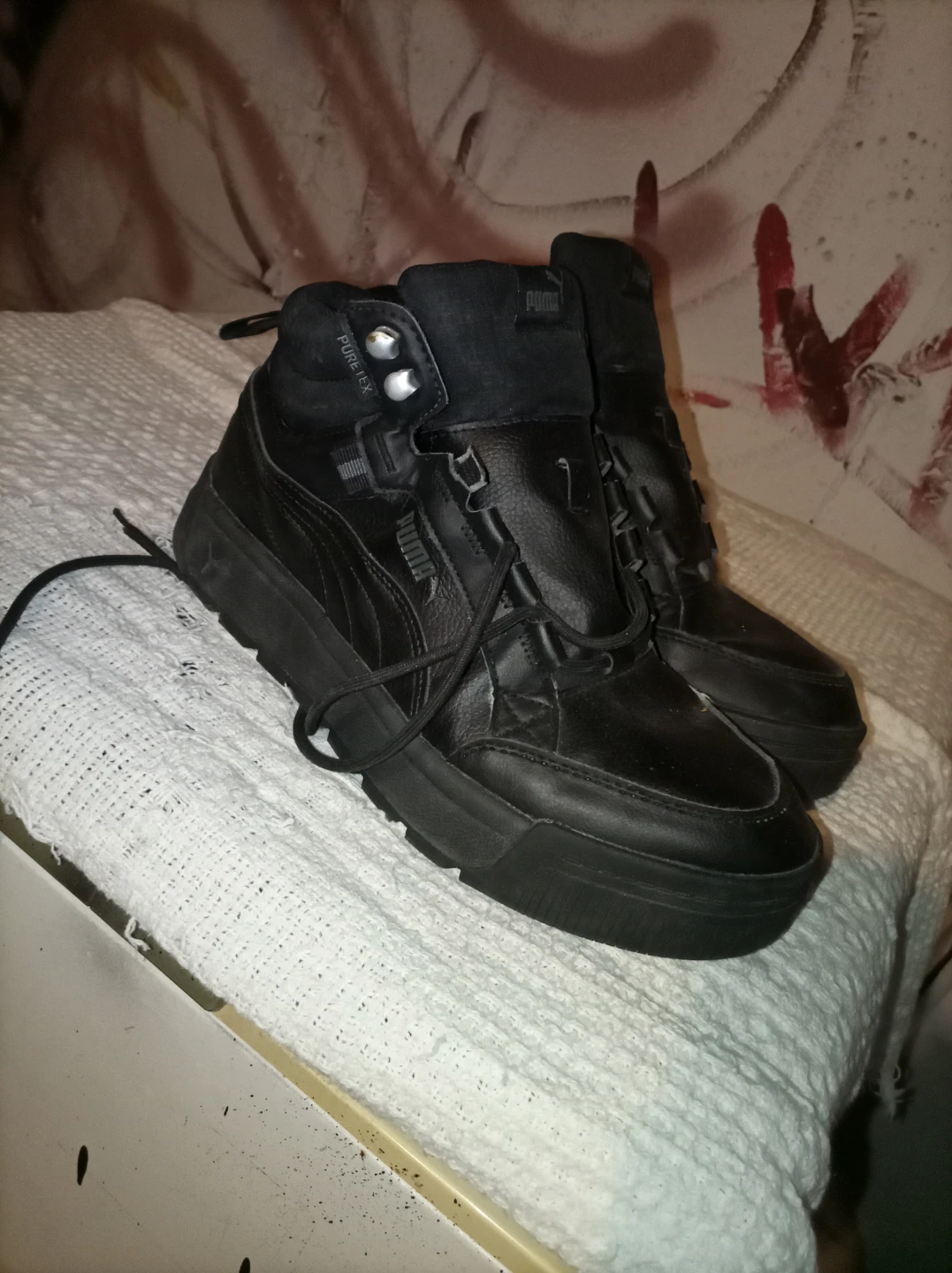 Puma Black Leather Boots - US 10.5