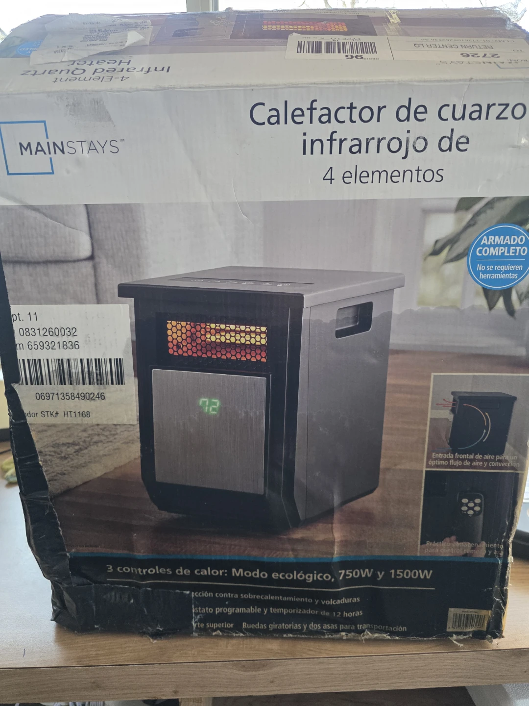 Mainstays 4-Element Infrared Quartz Heater