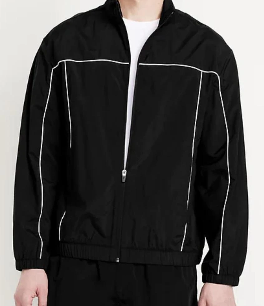 NEW Old Navy Black Track Jacket with White Trim