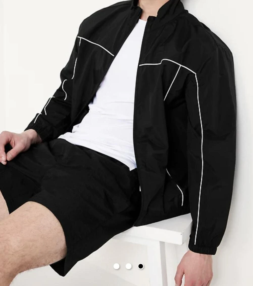 NEW Old Navy Black Track Jacket with White Trim - photo 3