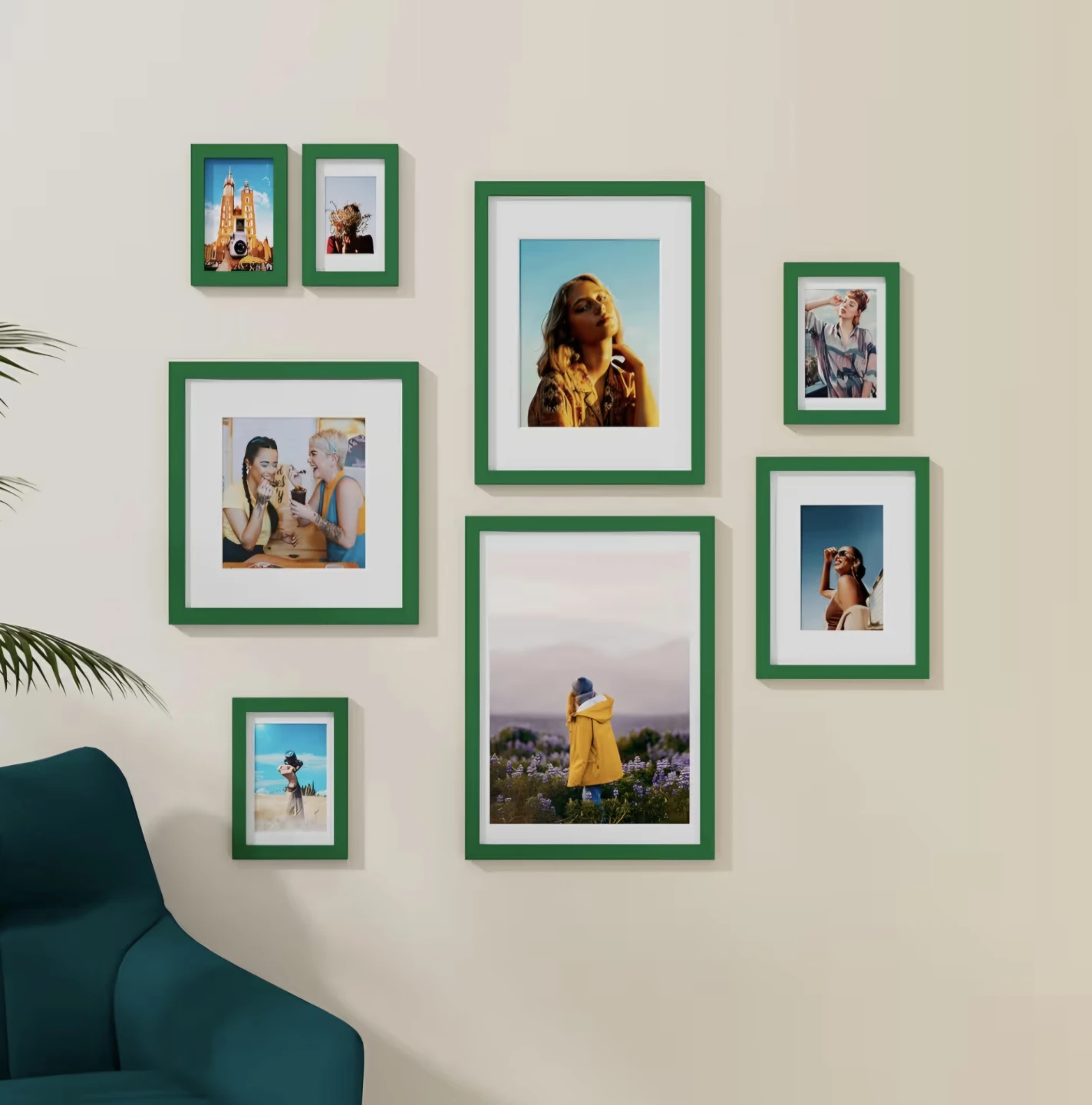 Green Wood Picture Frame with Mat (12"x15" Without Mat) - photo 2
