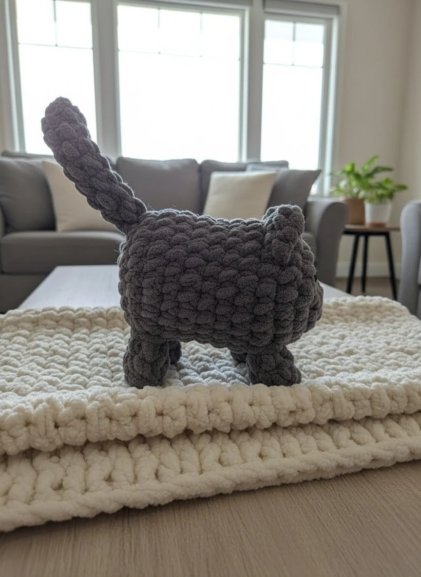 Handmade Crochet Cat Plushie - photo 2