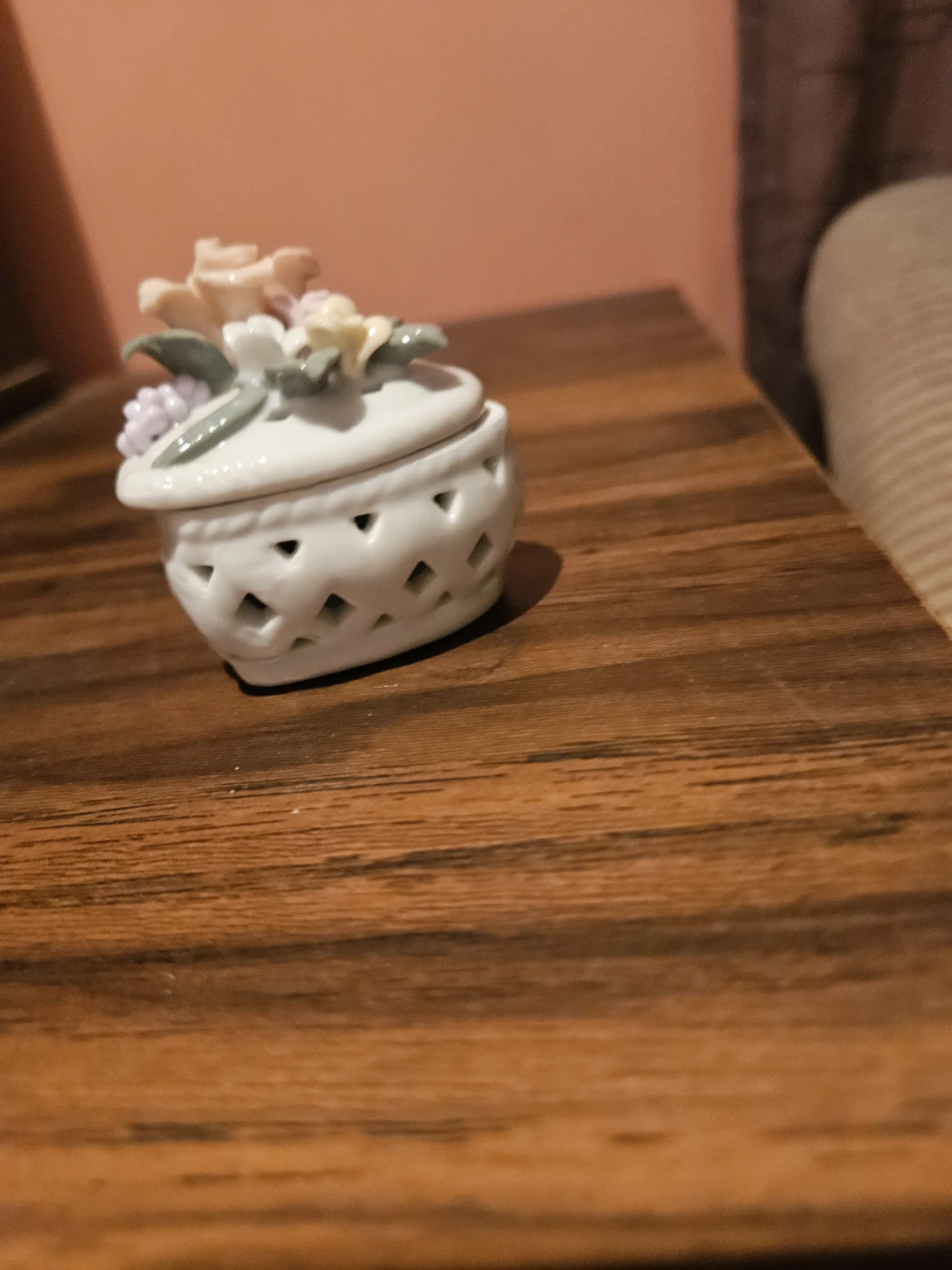 Ceramic Trinket Boxes with Floral Design