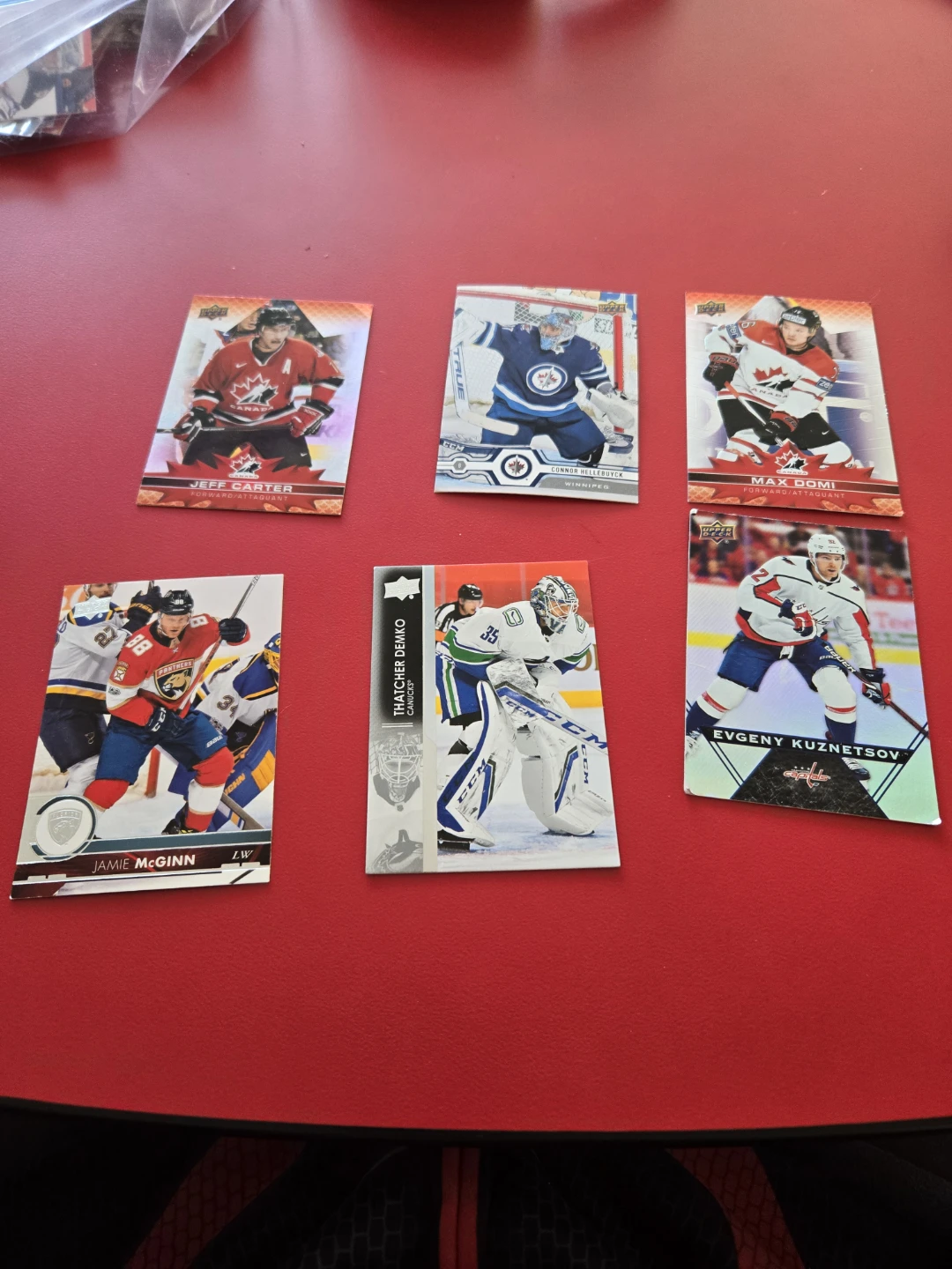 Collection of 6 NHL Hockey Cards