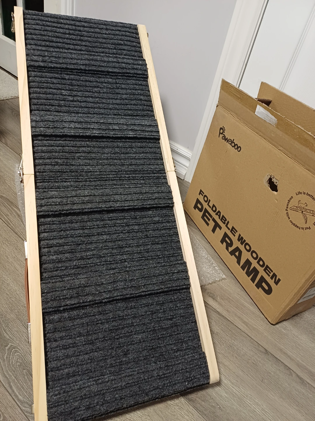 Pawaboo Foldable Wooden Pet Ramp - Adjustable Height