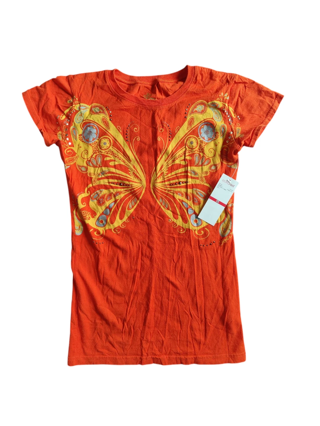 NWT Women's Ecko Red Marc Ecko Orange Butterfly T-Shirt XS