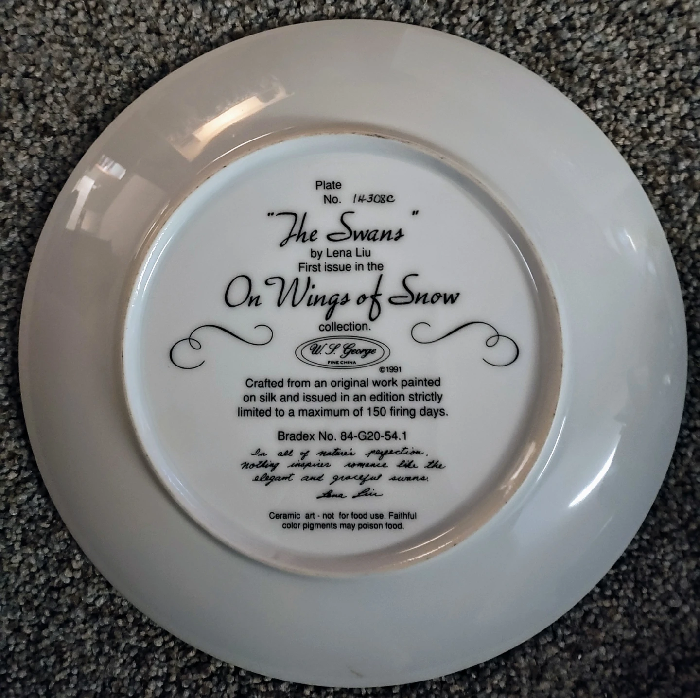 Lena Liu 'The Swans' Collector Plate