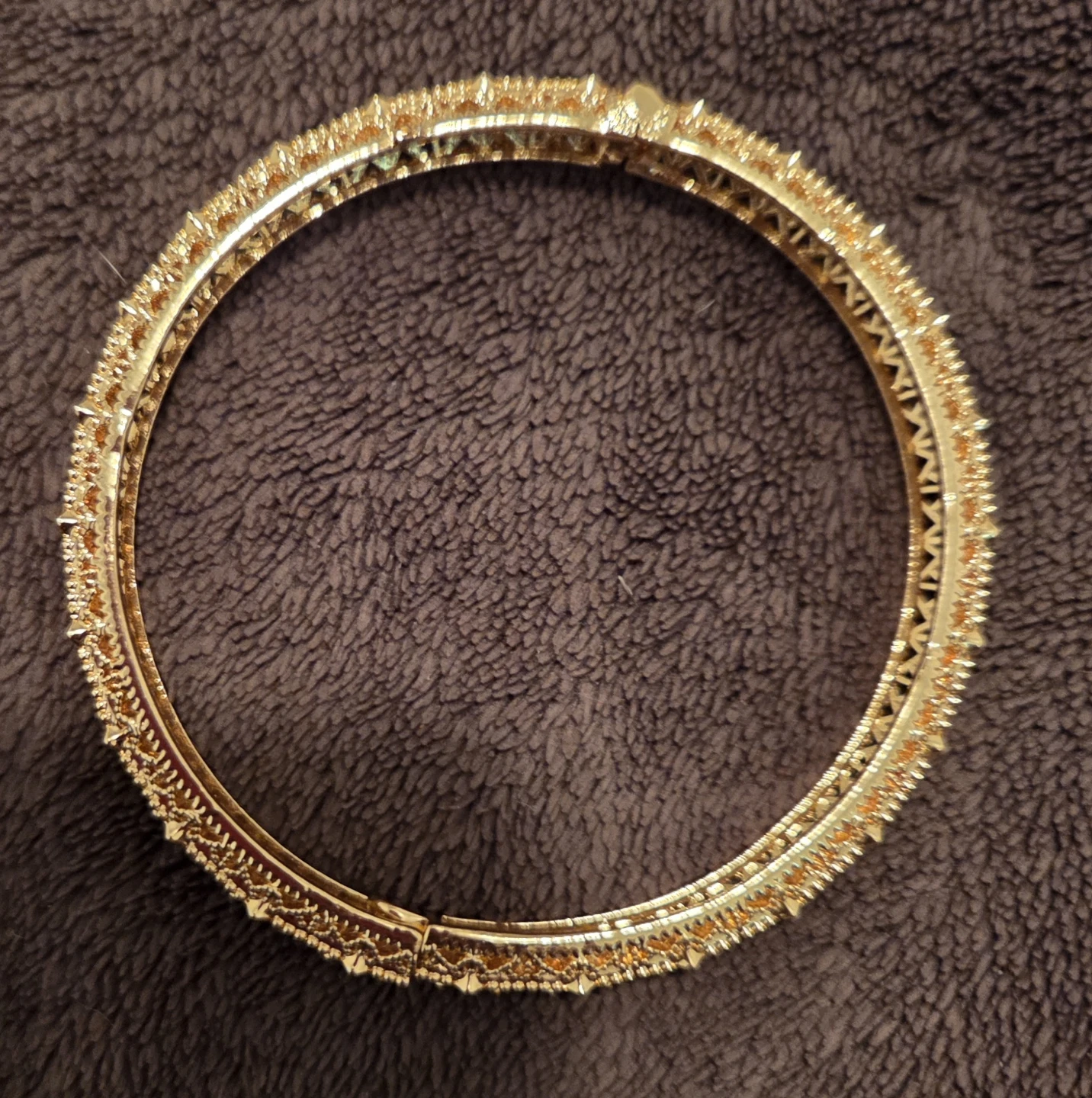 Gold Tone Decorative Bangles (Set of 2)