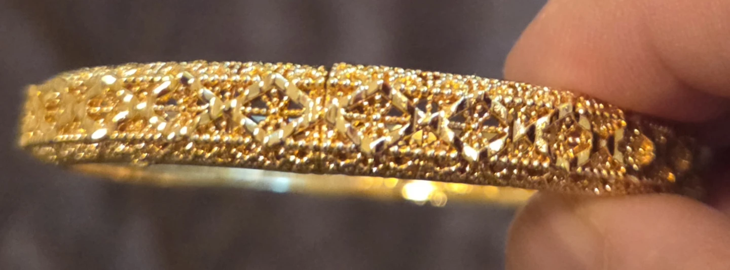 Gold Tone Decorative Bangles (Set of 2) - photo 3