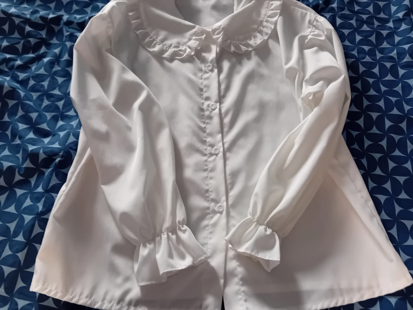 UNUSED Cute Lolita Fashion Blouse with Ruffle Collar and Cuffs - photo 2