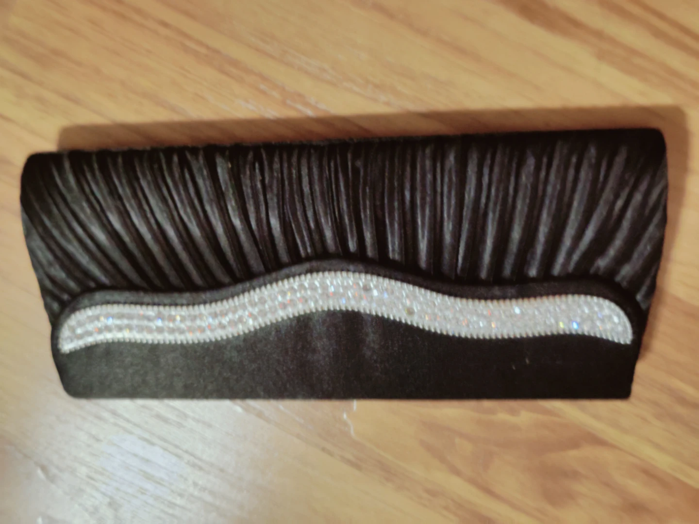 Black Clutch Purse with Rhinestone Detail