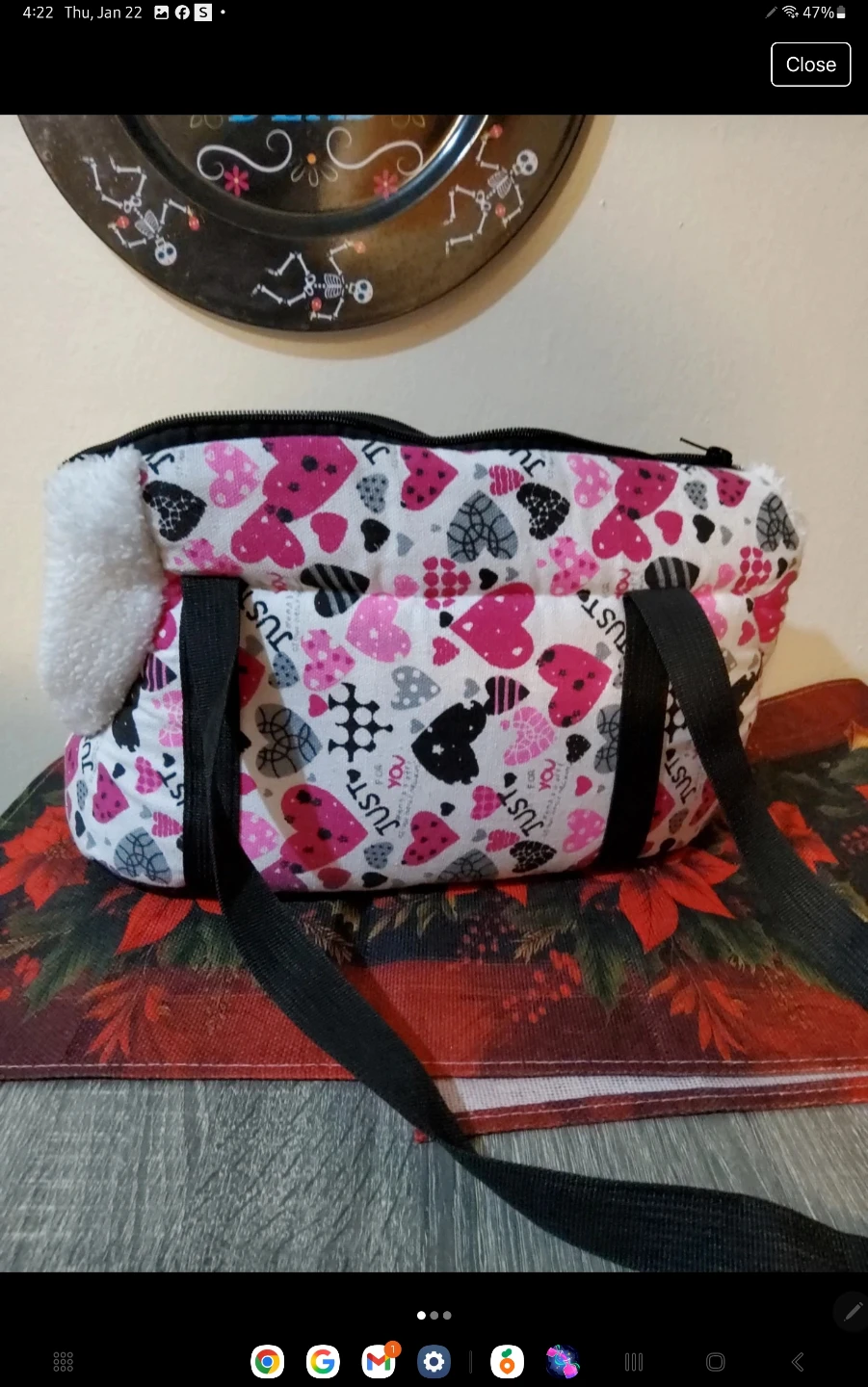 Pet Carrier Bag with Heart Print - photo 3