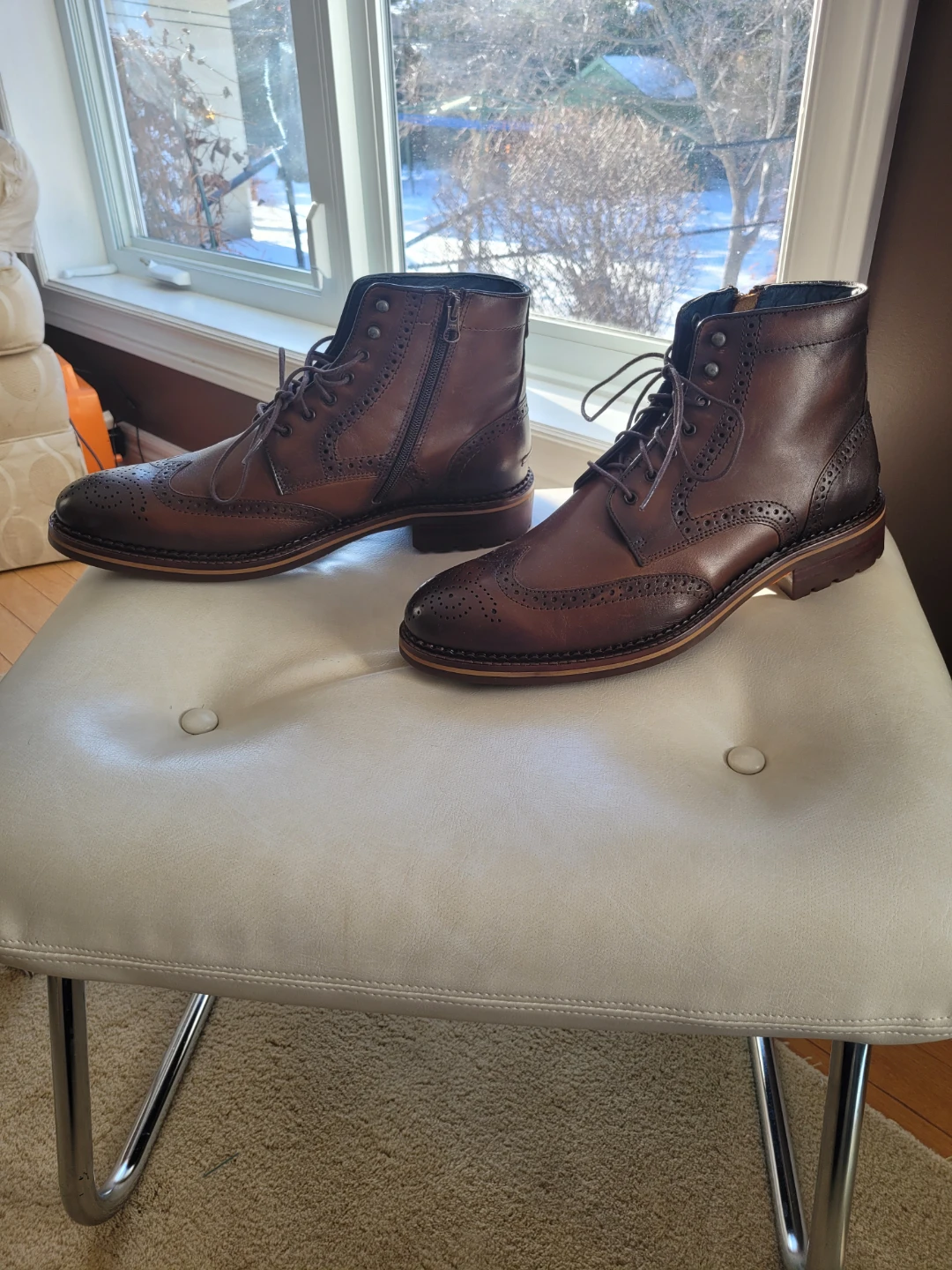 Practically New Men's Johnston & Murphy Leather Wingtip sz 12 - photo 3