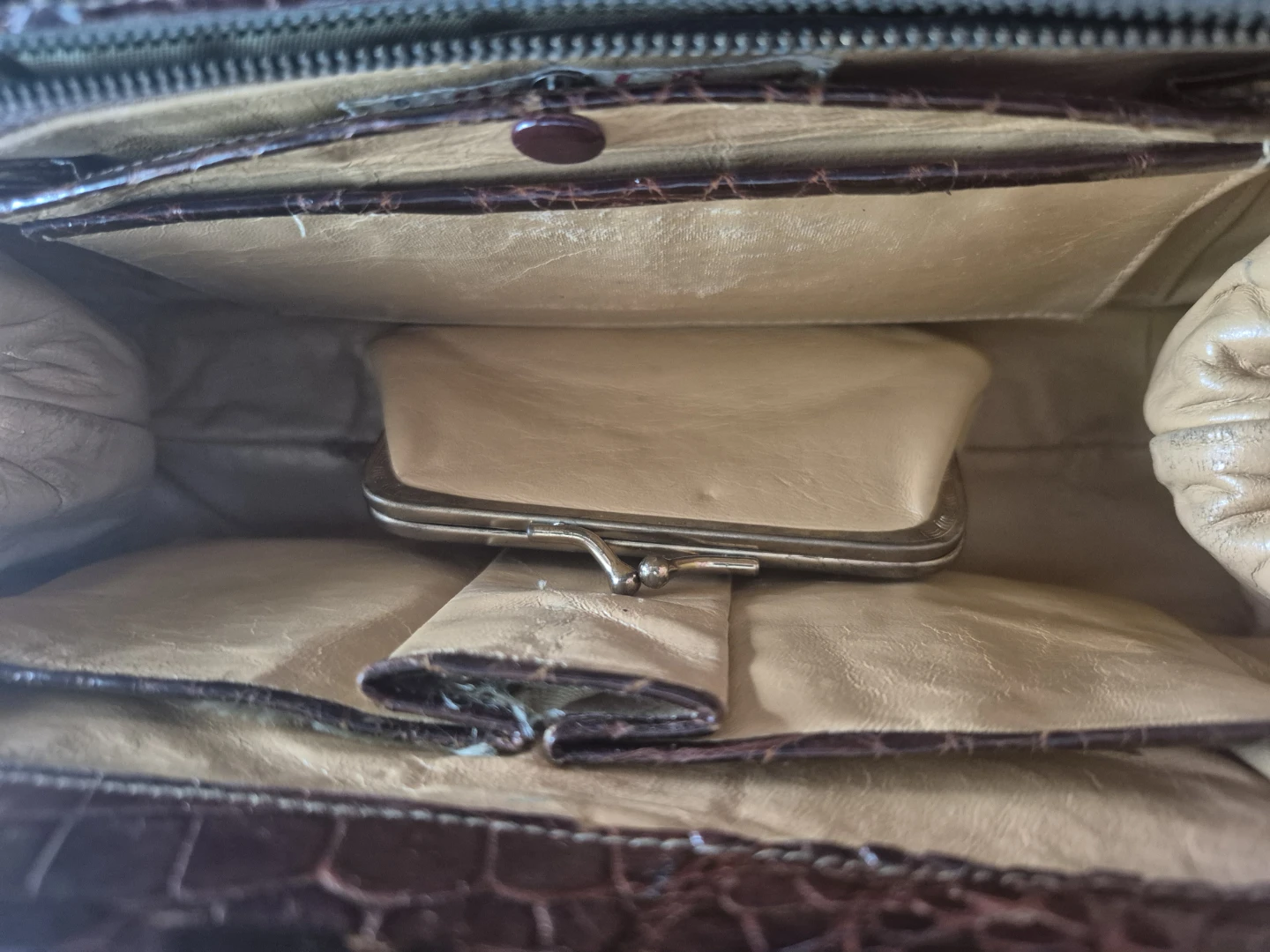 Brown Crocodile Embossed Handbag - photo 3