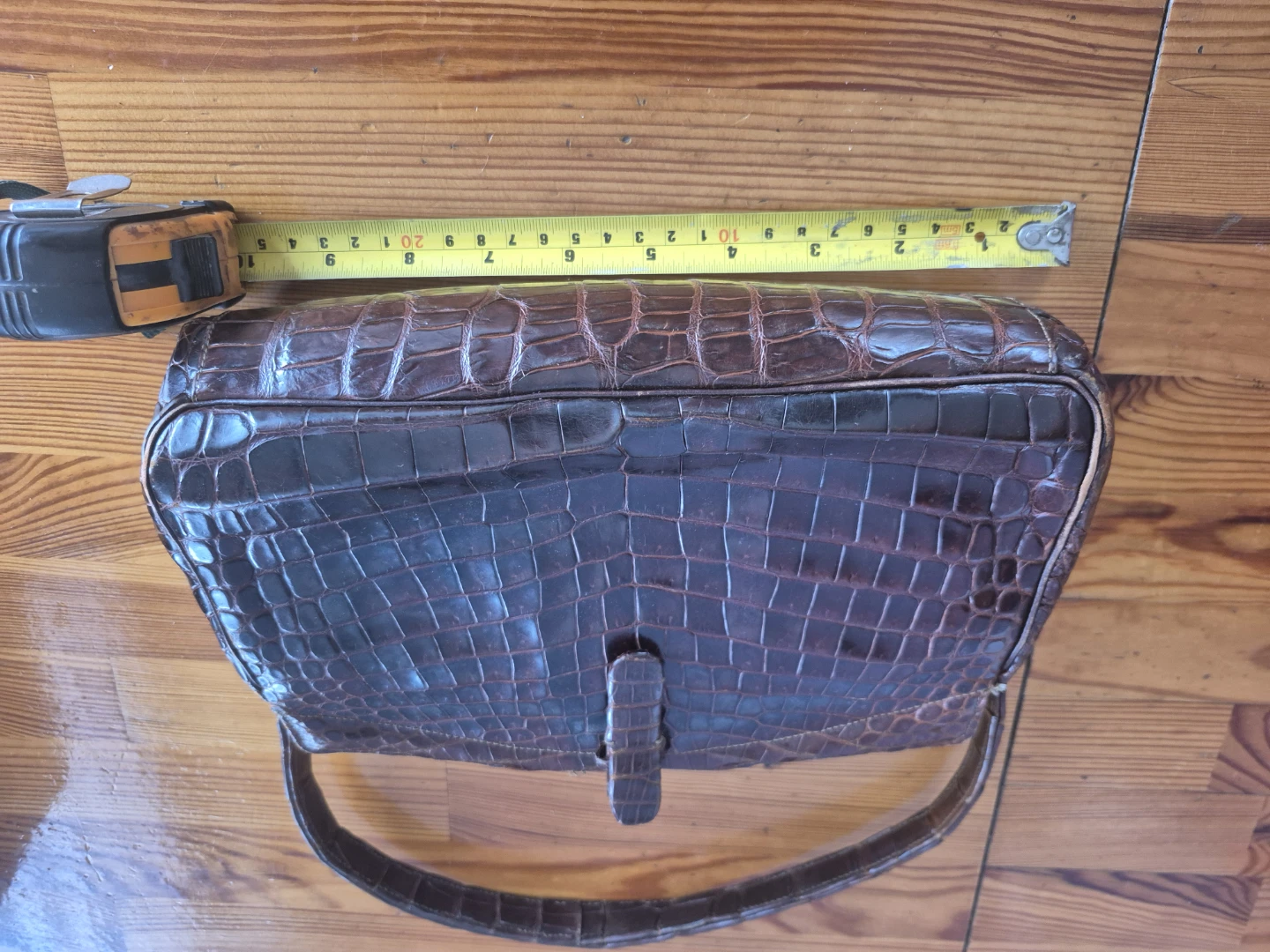 Brown Crocodile Embossed Handbag - photo 5