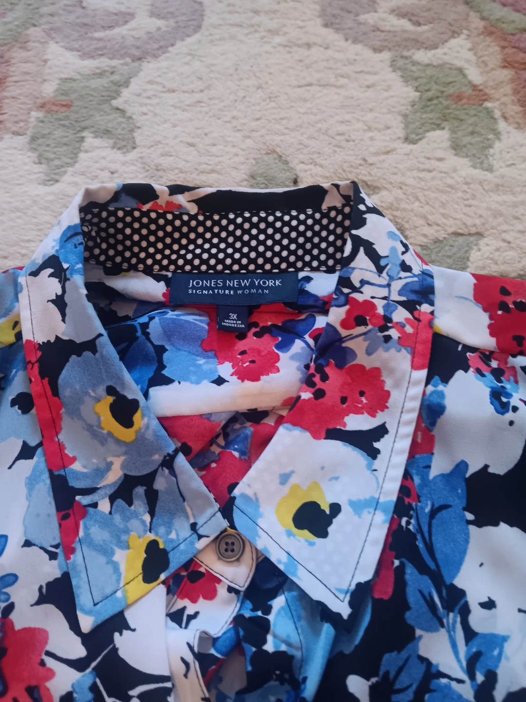 Jones New York Signature Woman Floral Print Button-Up Shirt - photo 3