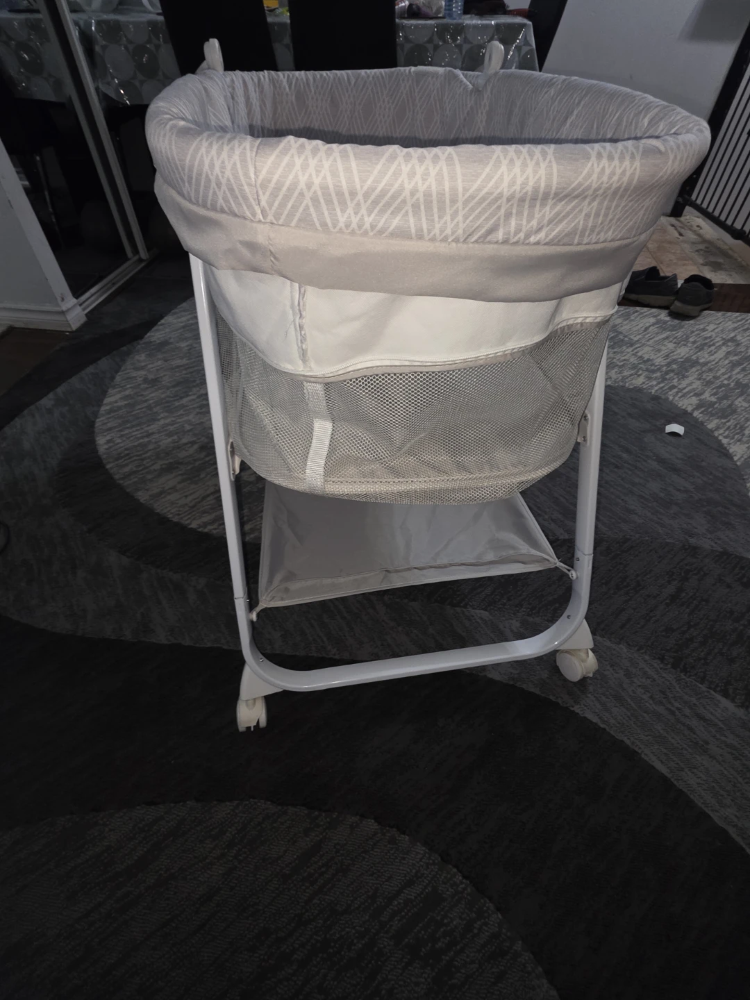 Like new Ingenuity Baby Bassinet - Grey and White - photo 3