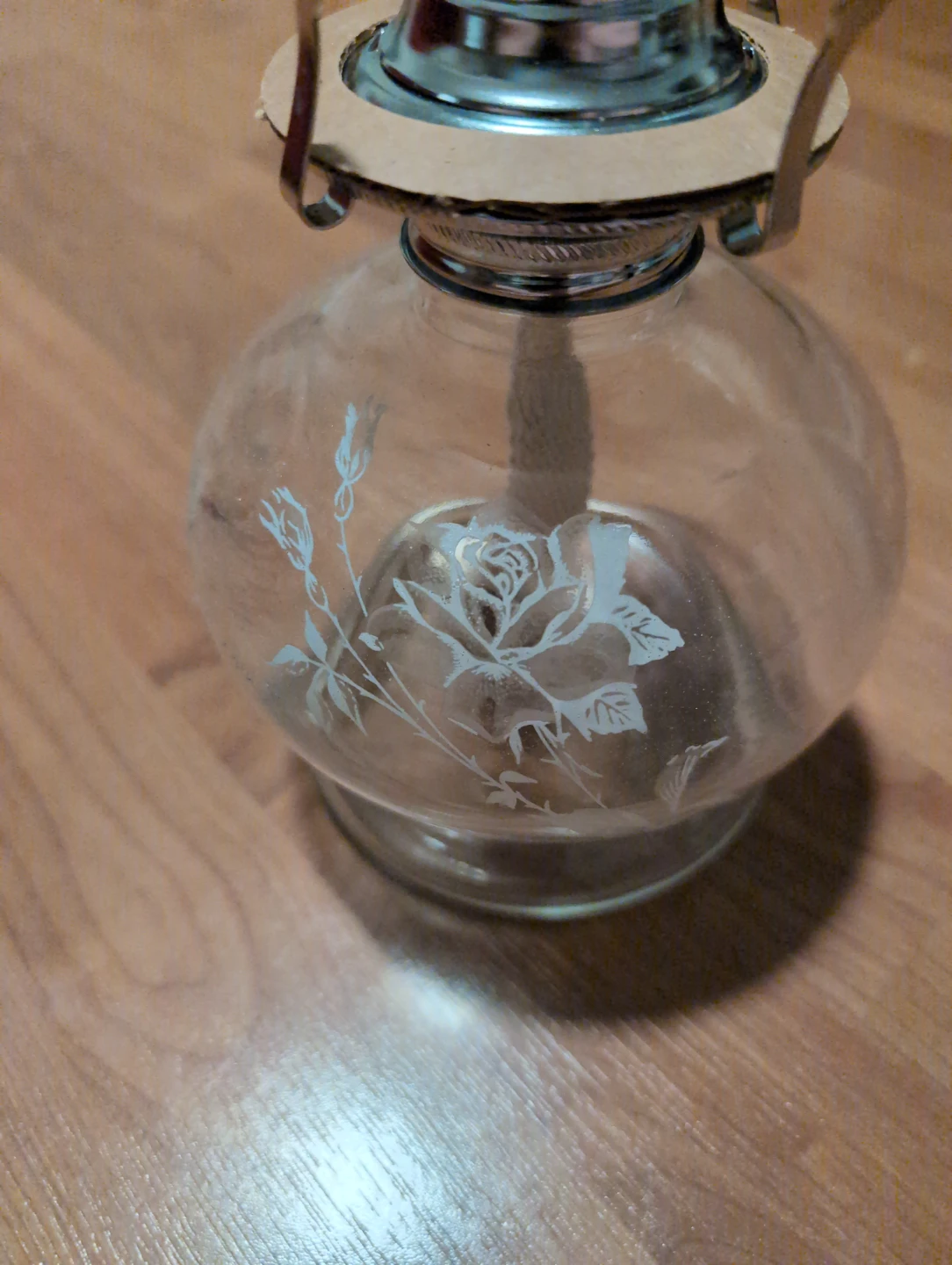 Lamplight Farms Rose Etched Glass Oil Lamp - photo 4