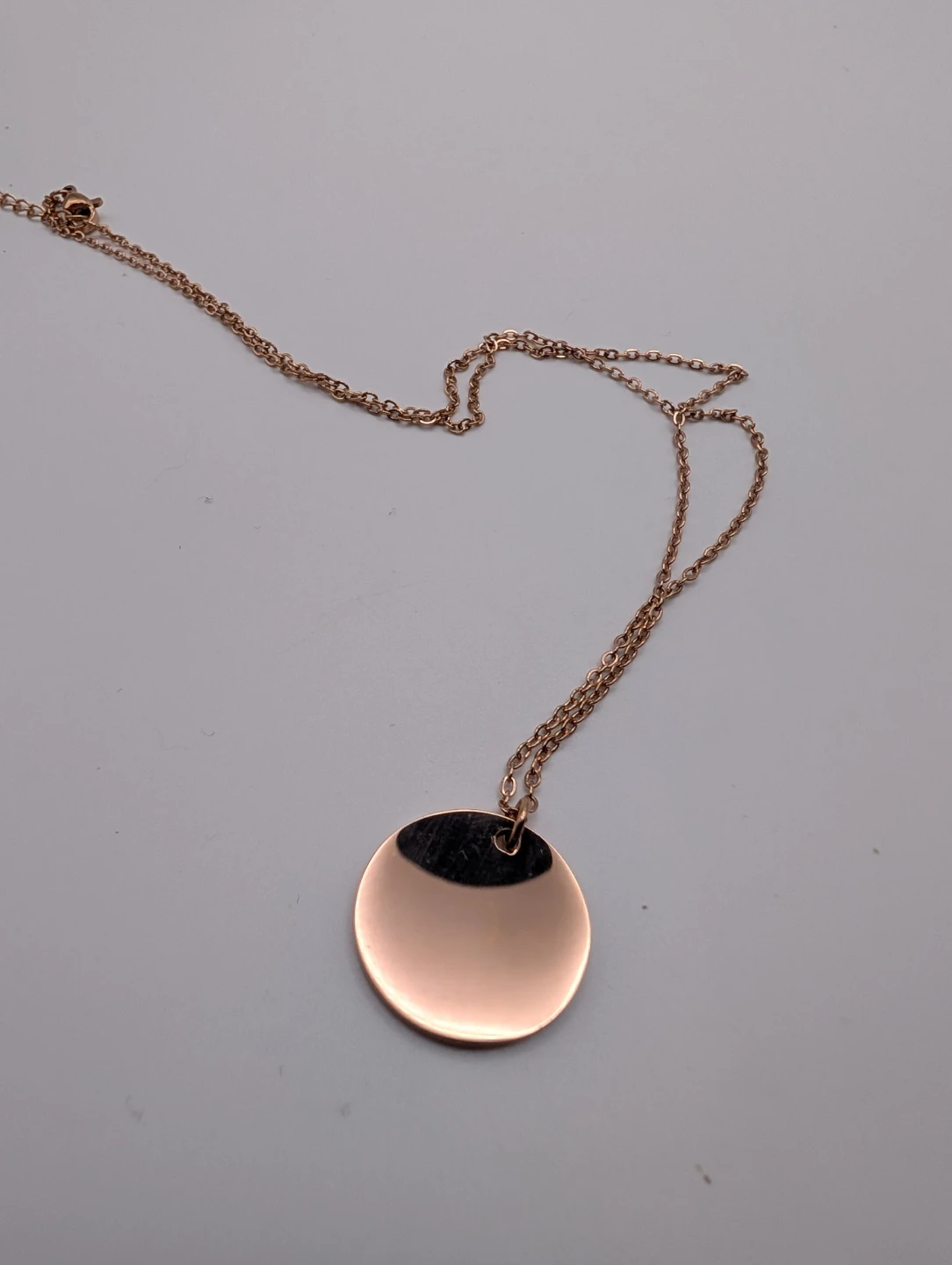 Rose Gold Tone Disc Necklace  (3 for $10)