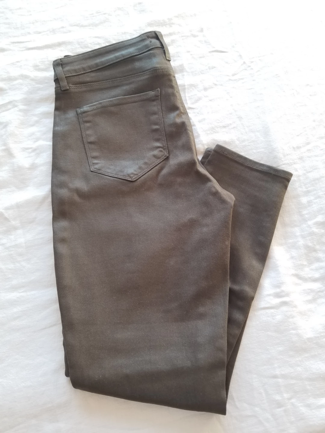 L'AGENCE High Rise Skinny Espresso Coated Jeans Size 29