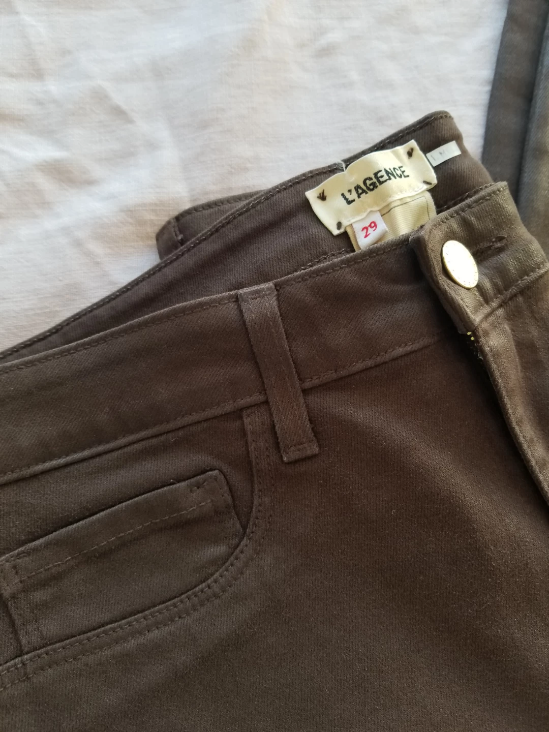 L'AGENCE High Rise Skinny Espresso Coated Jeans Size 29 - photo 2