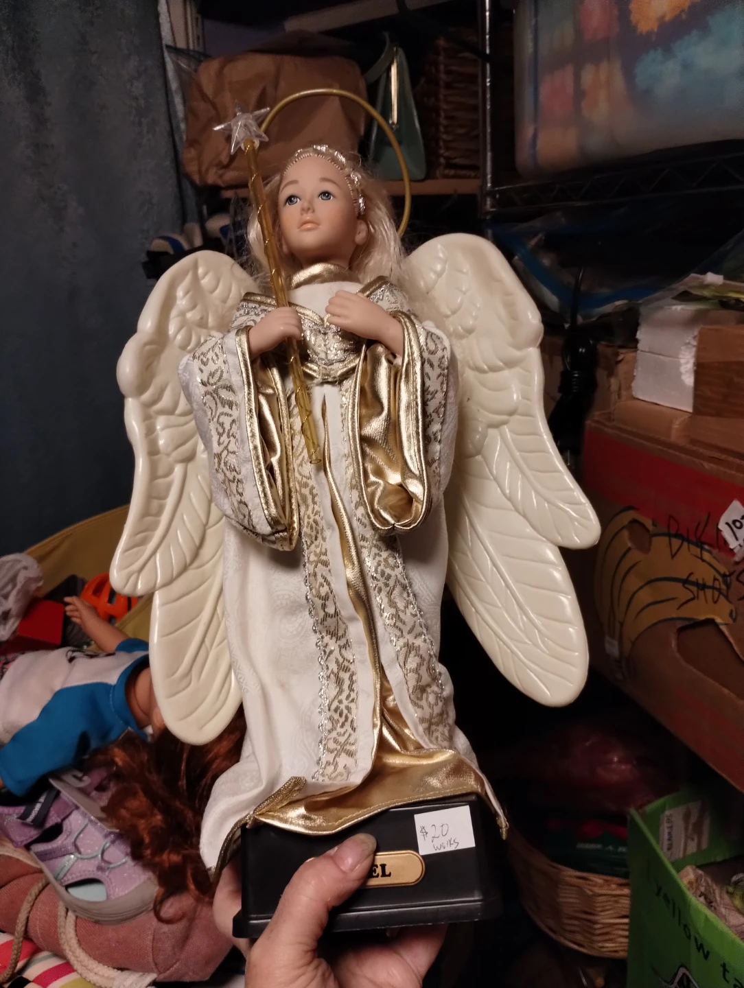 Angel Figurine with Wings and Wand