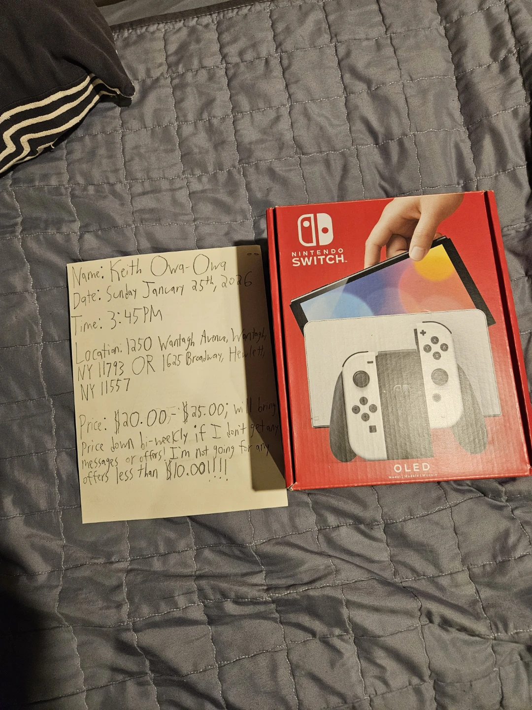 OLED Nintendo Switch Box ONLY: Nintendo Manual Included
